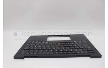 Lenovo 5M11N61214 C-Cover with keyboard, Norwegian, Deep Black, FingerPrint Reader, WWAN, UK