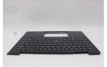 Lenovo 5M11N61227 C-Cover with keyboard, Ukraine, Deep Black, FingerPrint Reader, WWAN, US