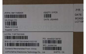 Lenovo 5M11N89405 C-Cover with keyboard, Danish, Black, Backlight, UK