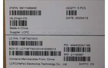 Lenovo 5M11N89492 C-Cover with keyboard, Ukraine, Black, Backlight, US