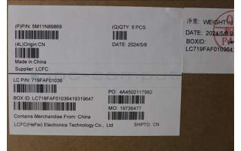 Lenovo 5M11N89869 C-Cover with keyboard, German, Black, Backlight, UK