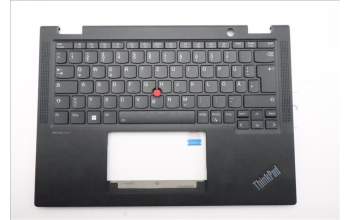 Lenovo 5M11N89870 C-Cover with keyboard, German, Black, Backlight, UK