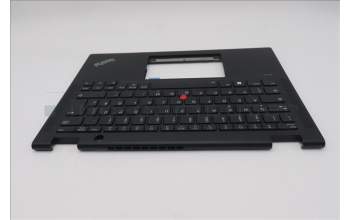 Lenovo 5M11N89870 C-Cover with keyboard, German, Black, Backlight, UK