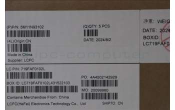 Lenovo 5M11N93102 C-Cover with keyboard, Slovenian, Black, Backlight, UK