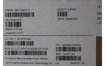 Lenovo 5M11N93111 C-Cover with keyboard, Switzerland, Black, Backlight, UK