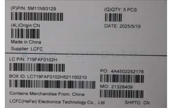 Lenovo 5M11N93129 C-Cover with keyboard, Ukraine, Black, Backlight, US