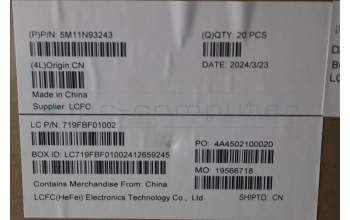 Lenovo 5M11N93243 Power Button,W/Fingerprint Reader,Arctic Grey