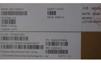 Lenovo 5M11N93313 MECH_ASM FRU KB SWEFIN(LTN)UK Bk