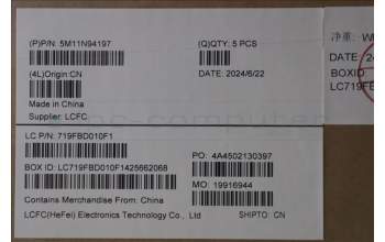 Lenovo 5M11N94197 C-Cover with keyboard, Italian, Black, Backlight, UK