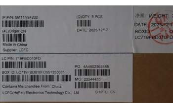 Lenovo 5M11N94202 C-Cover with keyboard, Norwegian, Black, Backlight, UK