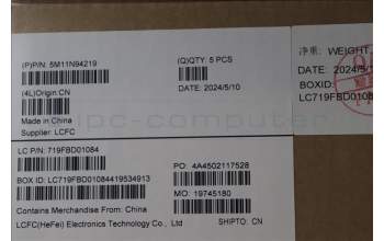 Lenovo 5M11N94219 C-Cover with keyboard, Slovenian, Black, Backlight, UK