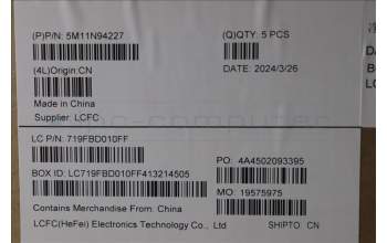 Lenovo 5M11N94227 MECH_ASM FRU KB NORDIC BL(SRX)UK Bk
