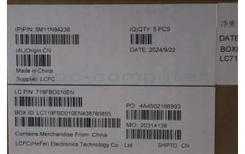 Lenovo 5M11N94238 MECH_ASM FRU KB UK BL(LTN)UK Bk