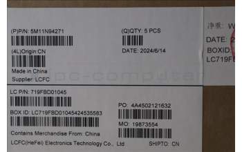 Lenovo 5M11N94271 C-Cover with keyboard, Spanish LA, Black, Backlight, UK