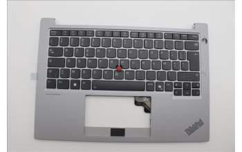 Lenovo 5M11N96175 C-Cover with keyboard, French, Arctic Grey, Backlight, US