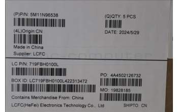 Lenovo 5M11N96538 C-Cover with keyboard, French, Black, US