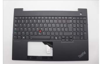 Lenovo 5M11N96631 C-Cover with keyboard, Belgian, Black, Backlight, UK