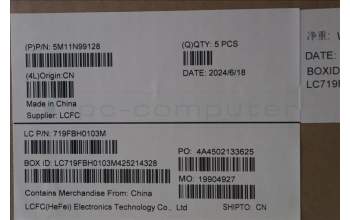 Lenovo 5M11N99128 C-Cover with keyboard, French, Black, Backlight, US