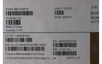 Lenovo 5M11N99157 C-Cover with keyboard, Italian, Black, Backlight, UK