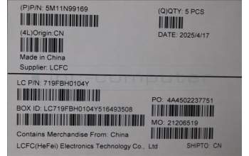 Lenovo 5M11N99169 MECH_ASM FRU KBD CCV POR BL(CHY) UK BK