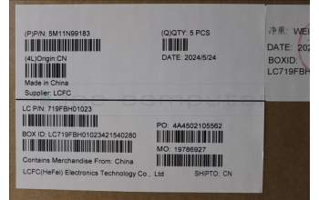 Lenovo 5M11N99183 C-Cover with keyboard, Czech Slovakian, Black, Backlight, UK