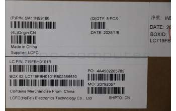 Lenovo 5M11N99186 MECH_ASM FRU KBD CCV SLV BL(CHY) UK BK