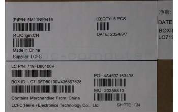 Lenovo 5M11N99415 C-Cover with keyboard, Hebrew, Black, Backlight, US