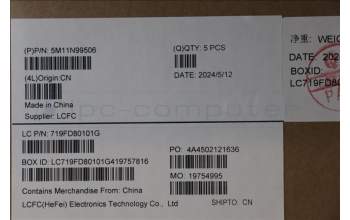 Lenovo 5M11N99506 C-Cover with keyboard, Swedish/Finnish, Black, Backlight, UK