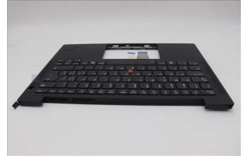 Lenovo 5M11N99658 C-Cover with keyboard, Switzerland, Black, Backlight, WWAN, UK