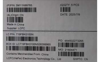 Lenovo 5M11N99765 C-Cover with keyboard, Hungarian, Black, UK