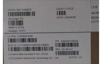 Lenovo 5M11N99876 C-Cover with keyboard, Norwegian, Black, Backlight, UK