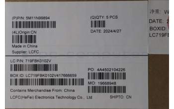 Lenovo 5M11N99894 C-Cover with keyboard, Nordic, Black, Backlight, UK