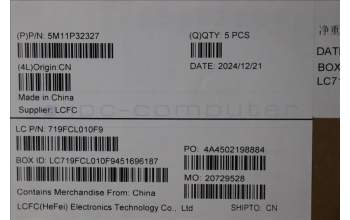 Lenovo 5M11P32327 C-Cover with keyboard, Danish, Black, Backlight, UK