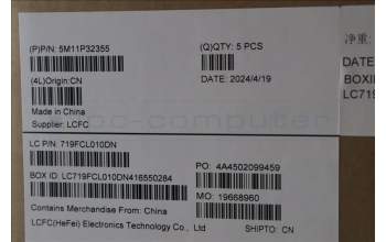 Lenovo 5M11P32355 C-Cover with keyboard, German, Black, Backlight, UK