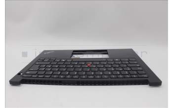 Lenovo 5M11P32355 C-Cover with keyboard, German, Black, Backlight, UK