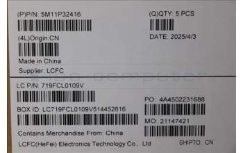 Lenovo 5M11P32416 C-Cover with keyboard, Czech Slovakian, Black, Backlight, UK