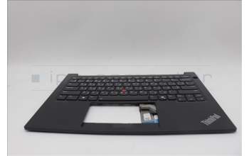 Lenovo 5M11P32565 C-Cover with keyboard, Ukraine, Black, Backlight, US