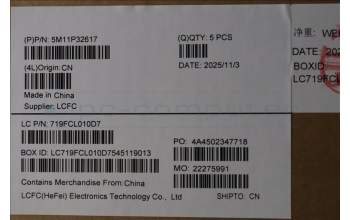 Lenovo 5M11P32617 C-Cover with keyboard, French, Arctic Grey, Backlight, US