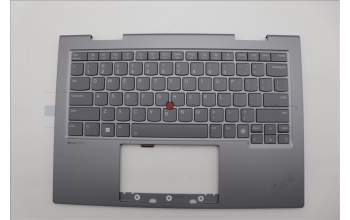 Lenovo 5M11P34966 C-Cover with keyboard, USA English, Luna Grey, Fingerprint, WLAN, US