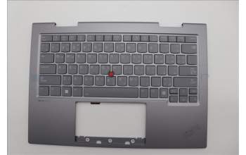 Lenovo 5M11P34996 C-Cover with keyboard, Arabic, Luna Grey, Fingerprint, WLAN, US