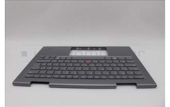 Lenovo 5M11P34997 C-Cover with keyboard, Belgian, Luna Grey, Fingerprint, WLAN, UK