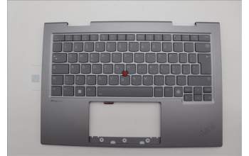 Lenovo 5M11P35013 C-Cover with keyboard, Italian, Luna Grey, Fingerprint, WLAN, UK