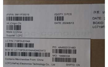 Lenovo 5M11P35019 C-Cover with keyboard, Nordic, Luna Grey, Fingerprint, WLAN, UK