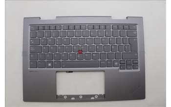 Lenovo 5M11P35023 C-Cover with keyboard, Spanish, Luna Grey, Fingerprint, WLAN, UK