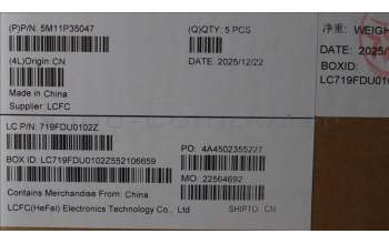 Lenovo 5M11P35047 C-Cover with keyboard, Hebrew, Luna Grey, Fingerprint, WWAN, US