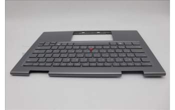 Lenovo 5M11P35070 C-Cover with keyboard, Arabic, Luna Grey, Fingerprint, WWAN, US