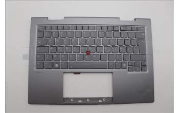 Lenovo 5M11P35080 C-Cover with keyboard, French, Luna Grey, Fingerprint, WWAN, US