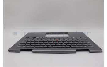Lenovo 5M11P35096 C-Cover with keyboard, Slovenian, Luna Grey, Fingerprint, WWAN, UK