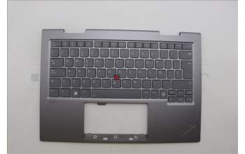 Lenovo 5M11P35097 C-Cover with keyboard, Spanish, Luna Grey, Fingerprint, WWAN, UK