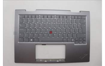 Lenovo 5M11P35102 C-Cover with keyboard, Turkish, Luna Grey, Fingerprint, WWAN, UK